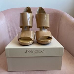 Jimmy Choo Nude Patent Leather Heels
